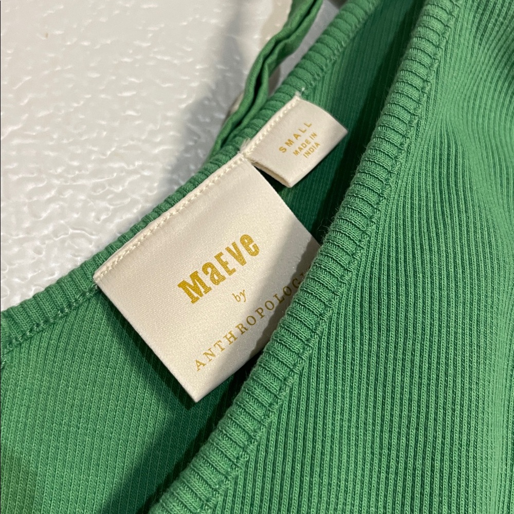 MAEVE ANTHROPOLOGIE RAFAELA BOW TIE TANK TOP EMERALD GREEN SMALL BLOUSE - Picture 5 of 6